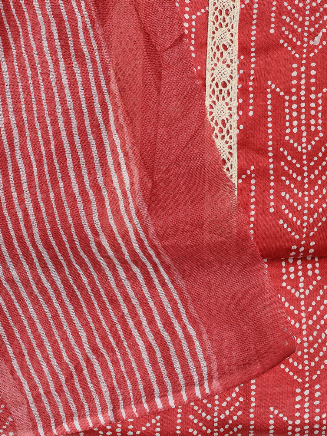 Printed Cotton Blend Unstitched Suit With Dupatta