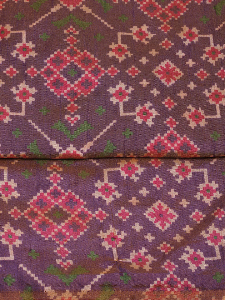 Printed Art Silk Unstitched Kurta With Pant &amp; Dupatta