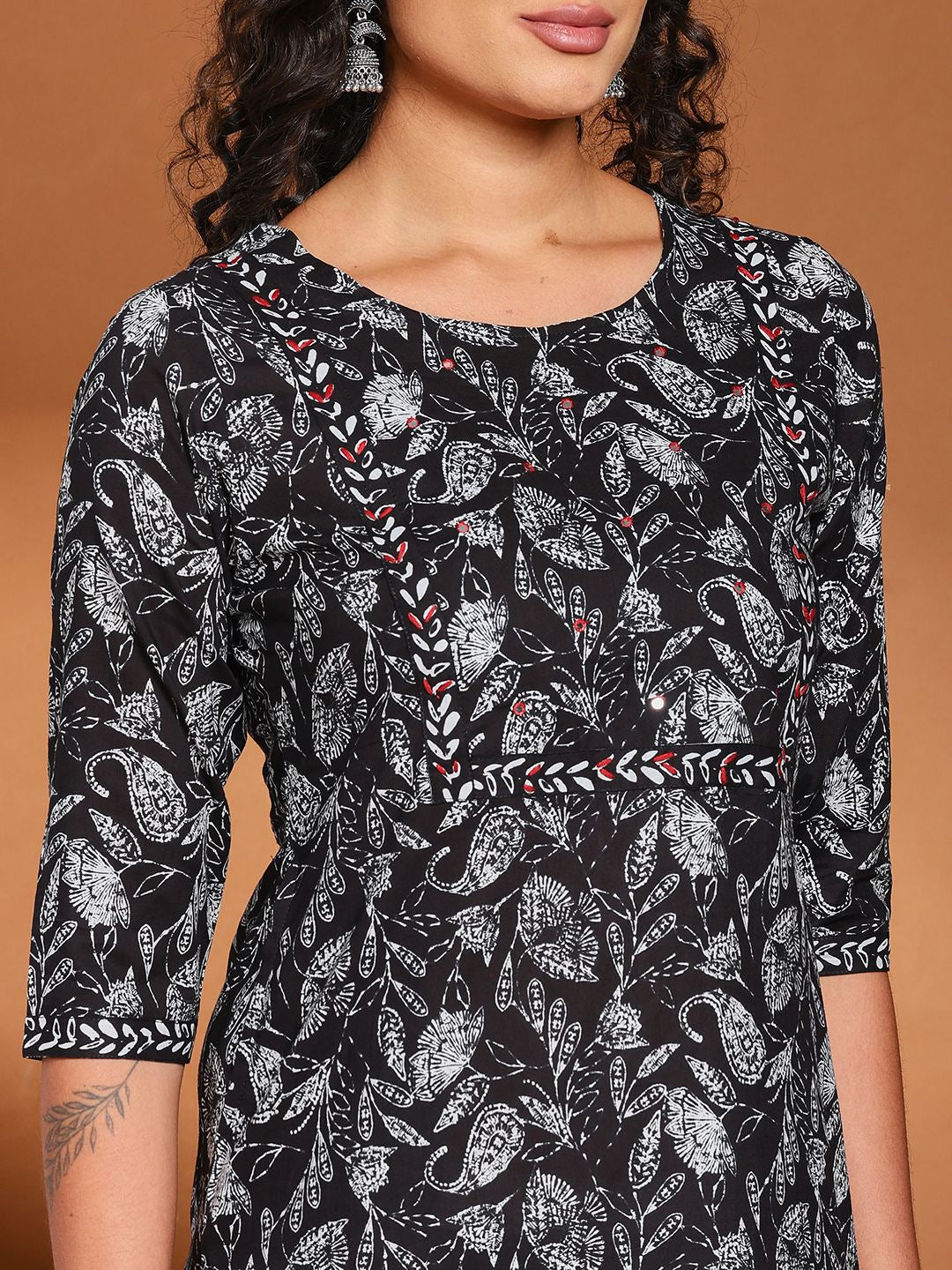 Printed Cotton Kurta With Pant &amp; Dupatta