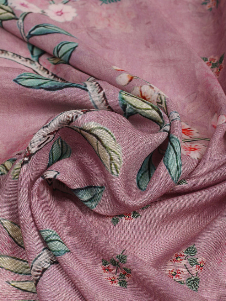 Floral Printed Muslin Kurta With Pants &amp; Dupatta
