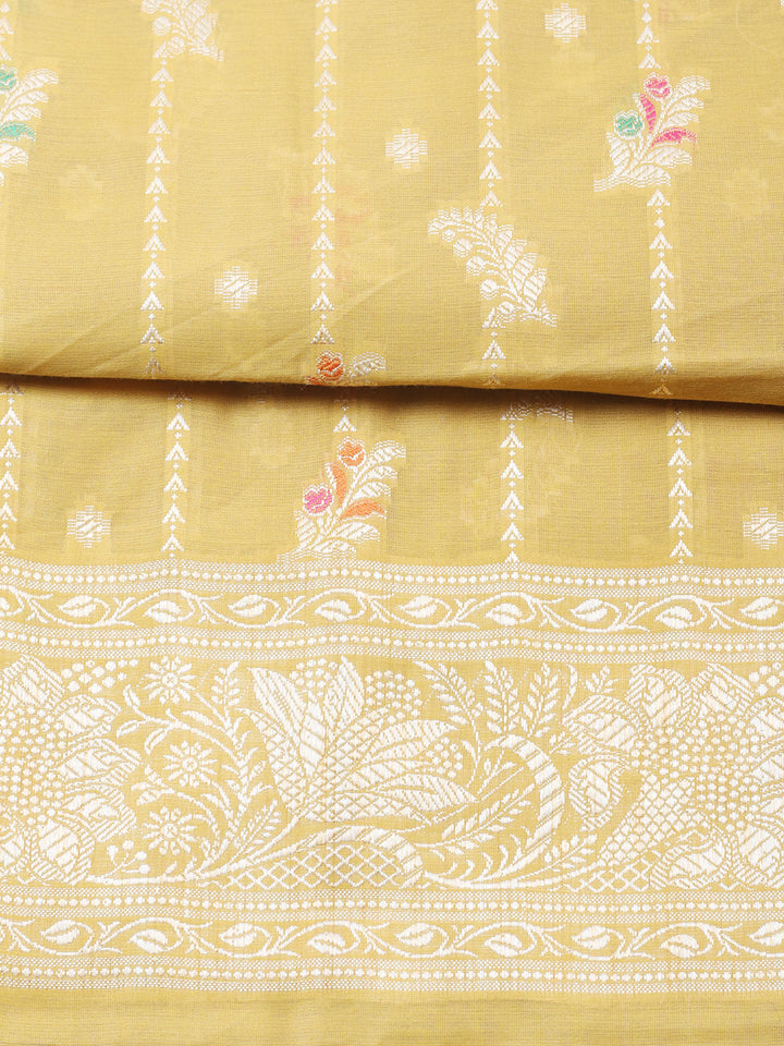 Woven Design Chanderi Unstitched Suit With Pant &amp; Dupatta