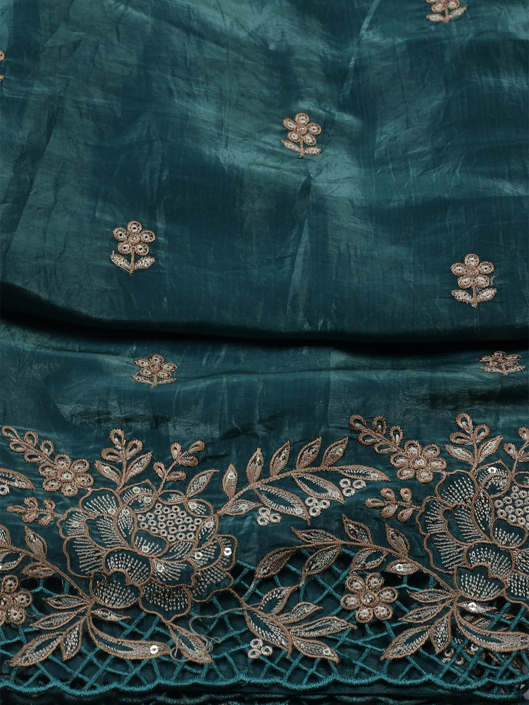 Embroidered Tissue Unstitched Suit With Dupatta