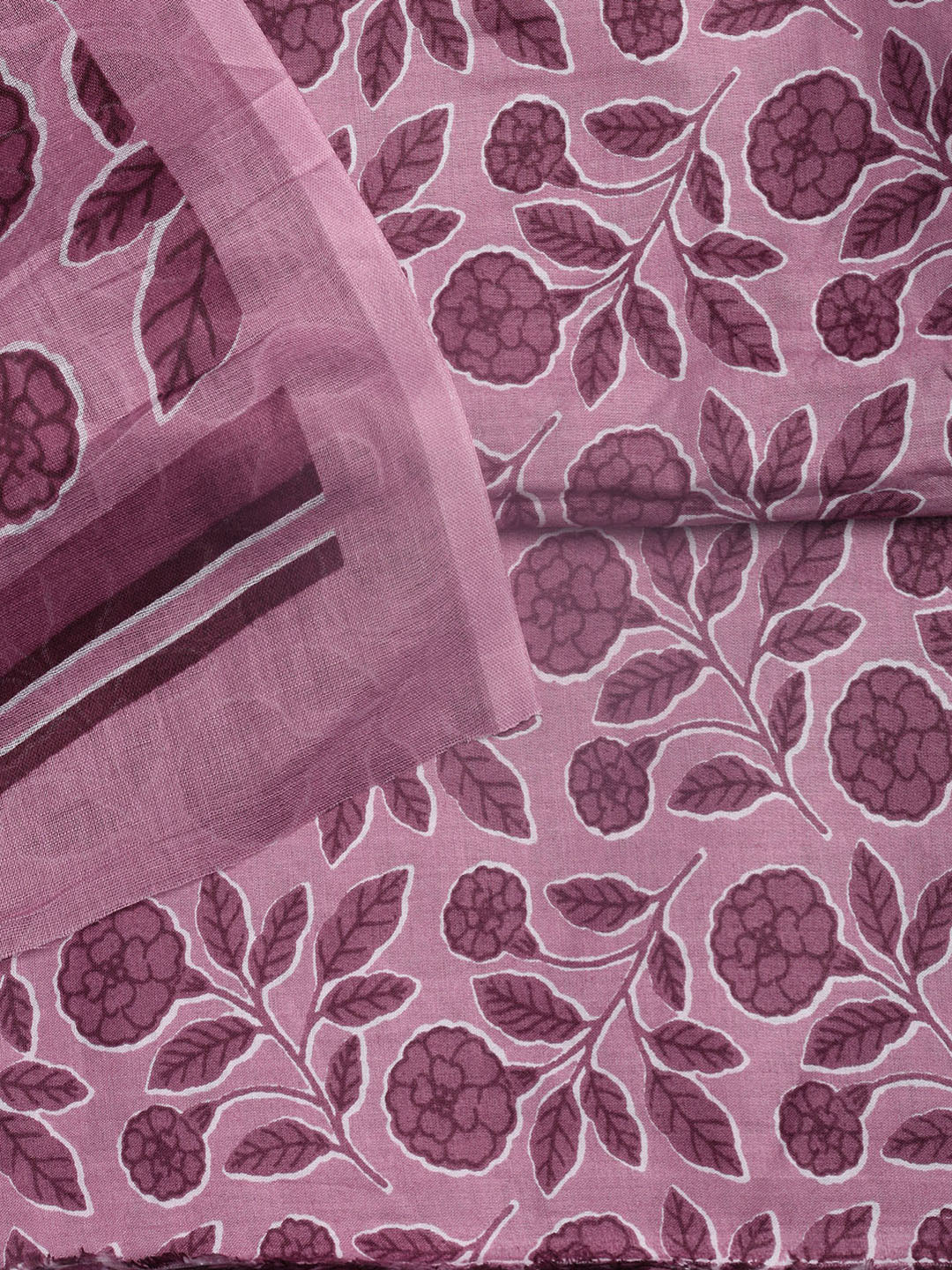 Printed Cotton Blend Unstitched Suit With Dupatta