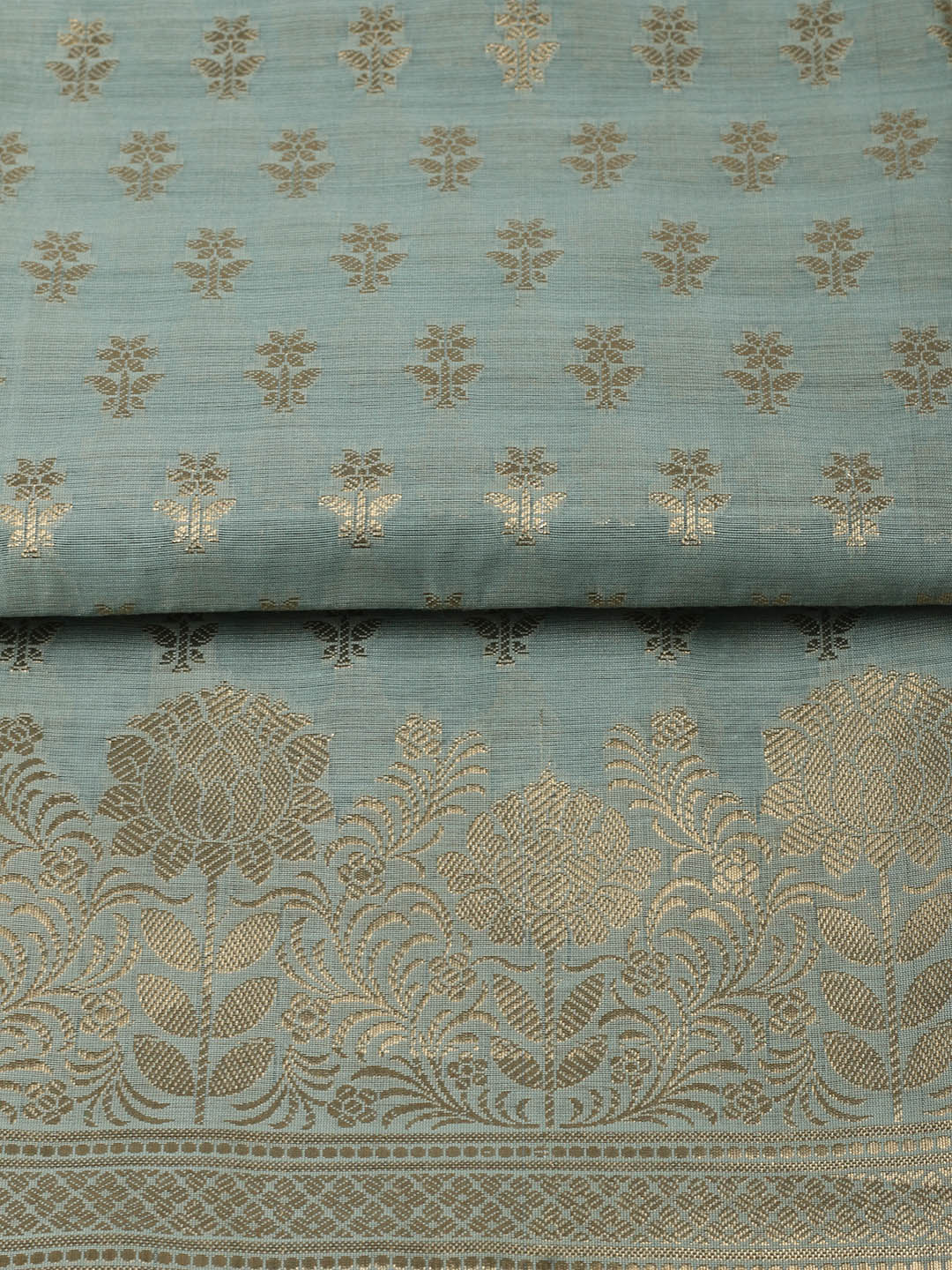 Woven Design Chanderi Unstitched Suit With Pant &amp; Dupatta