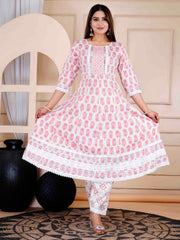 Printed Cotton Suit Set With Dupatta