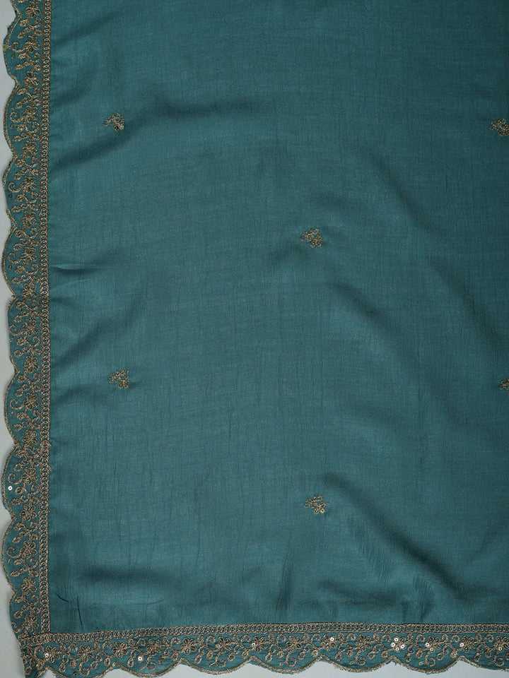 Printed Cotton Blend Kurta With Pant &amp; Dupatta