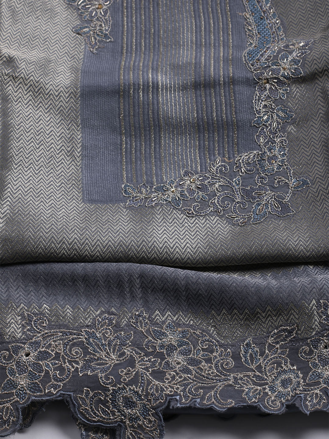 Woven Design Tissue Unstitched Suit With Dupatta