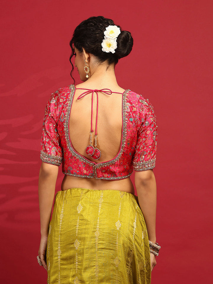 Embroidered Dola Silk Saree