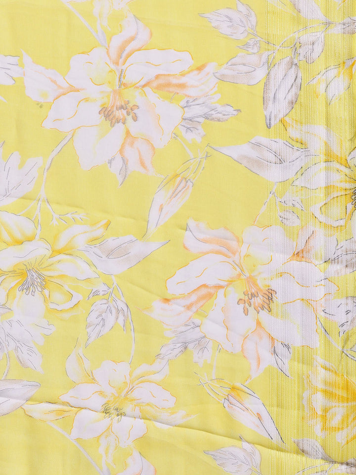 Floral Printed Georgette Saree