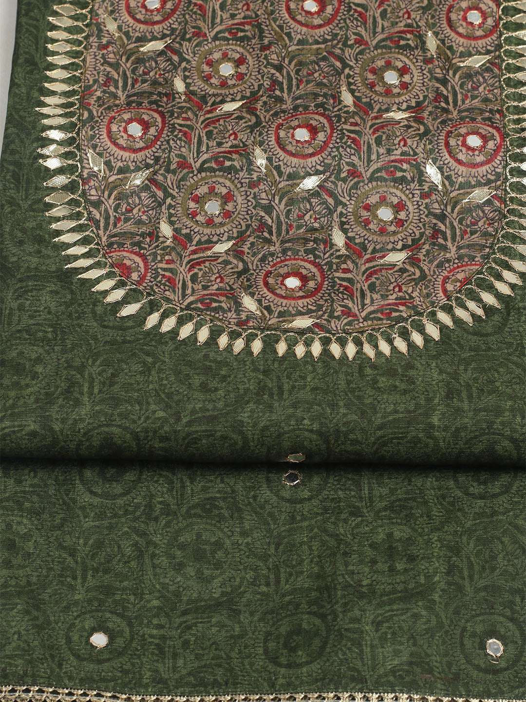 Embroidered Tussar Unstitched Suit With Dupatta