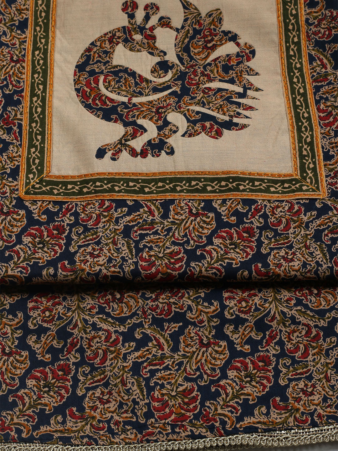 Printed Cotton Blend Unstitched Kurta With Pant &amp; Dupatta