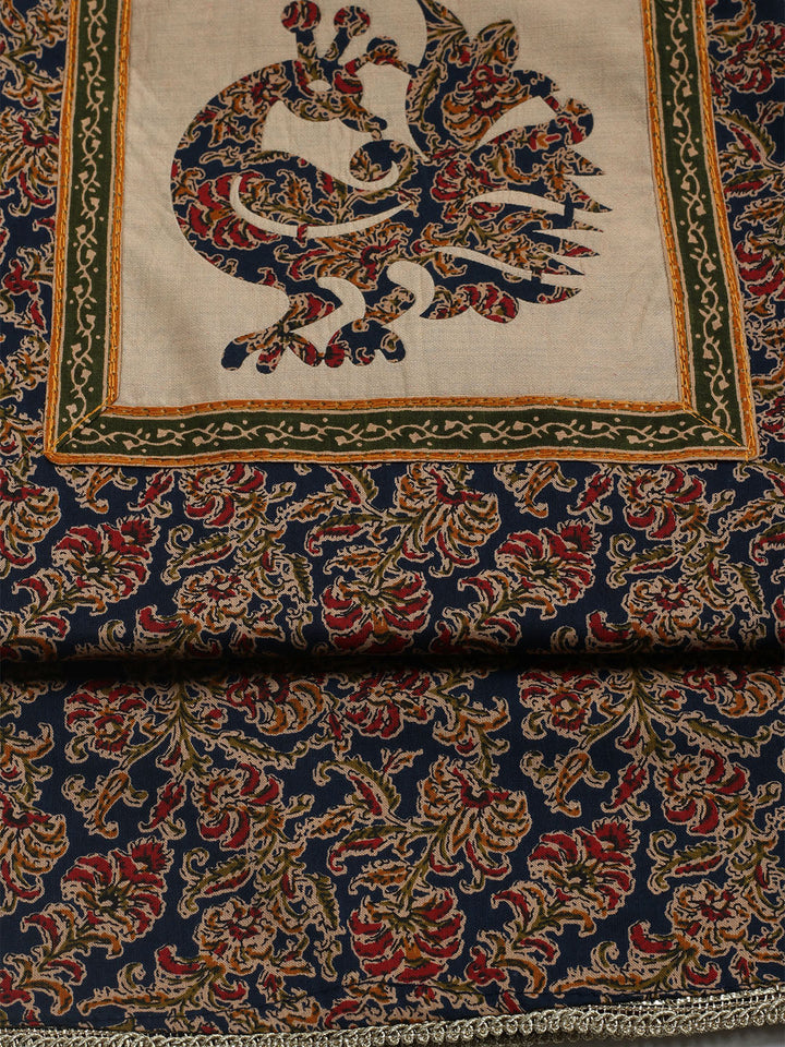 Printed Cotton Blend Unstitched Kurta With Pant &amp; Dupatta