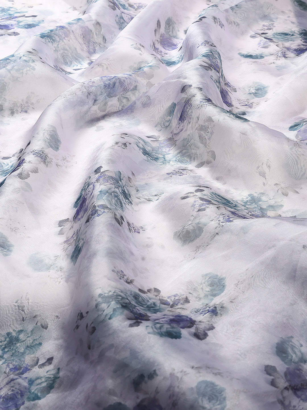 Digital Floral Printed Organza Saree