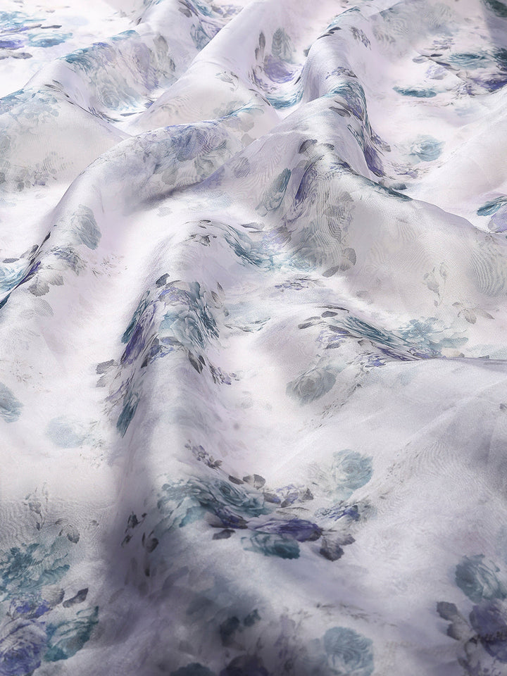 Digital Floral Printed Organza Saree