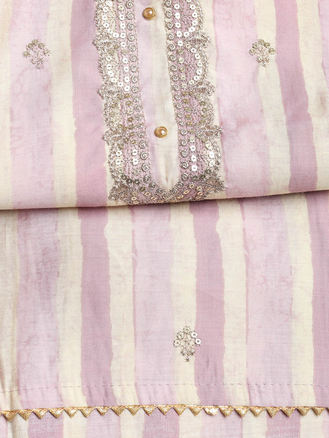 Sequence Work Chanderi Unstitched Suit With Dupatta
