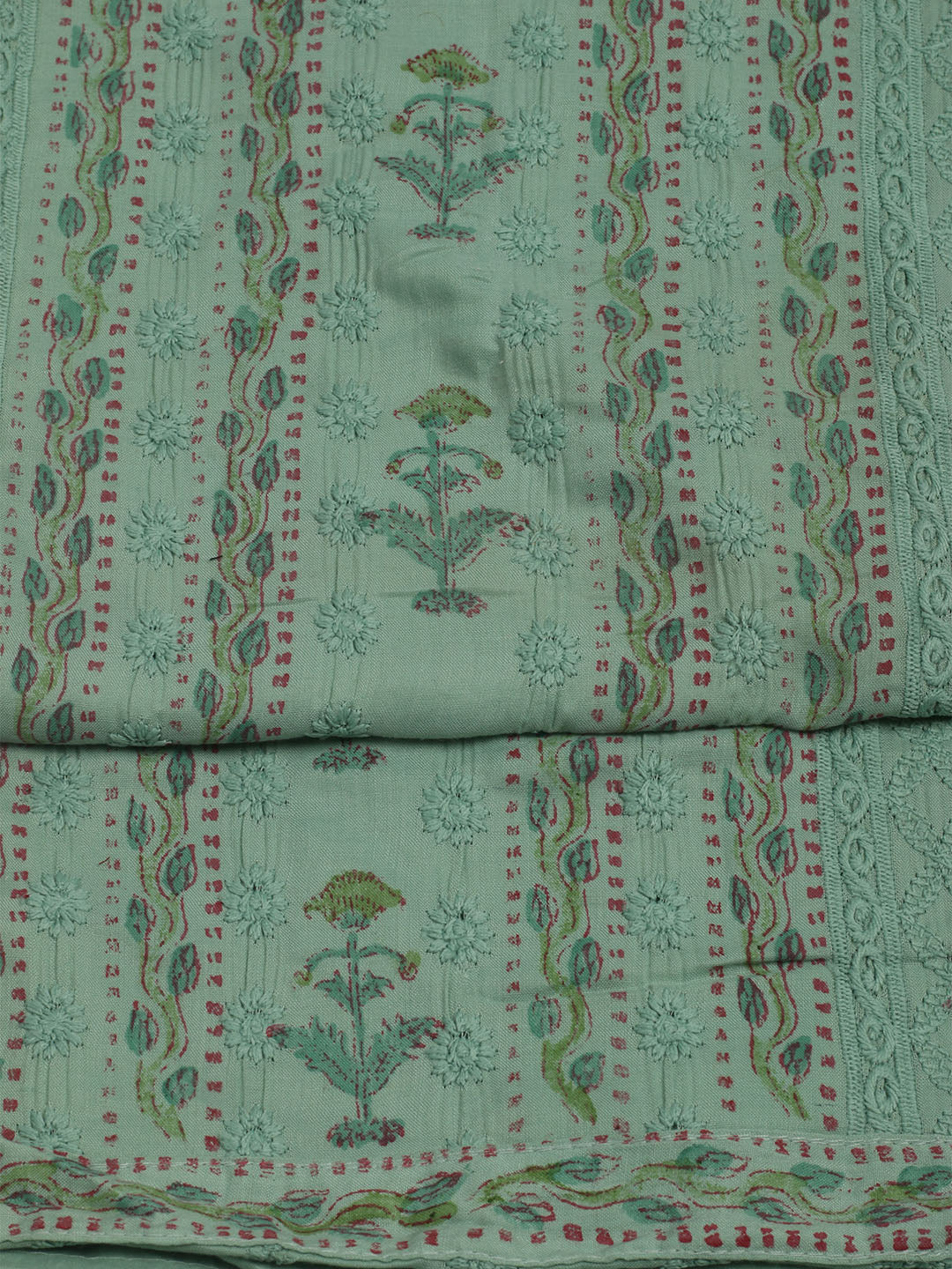Printed Cotton Unstitched Suits Printed Suit With Pant &amp; Dupatta