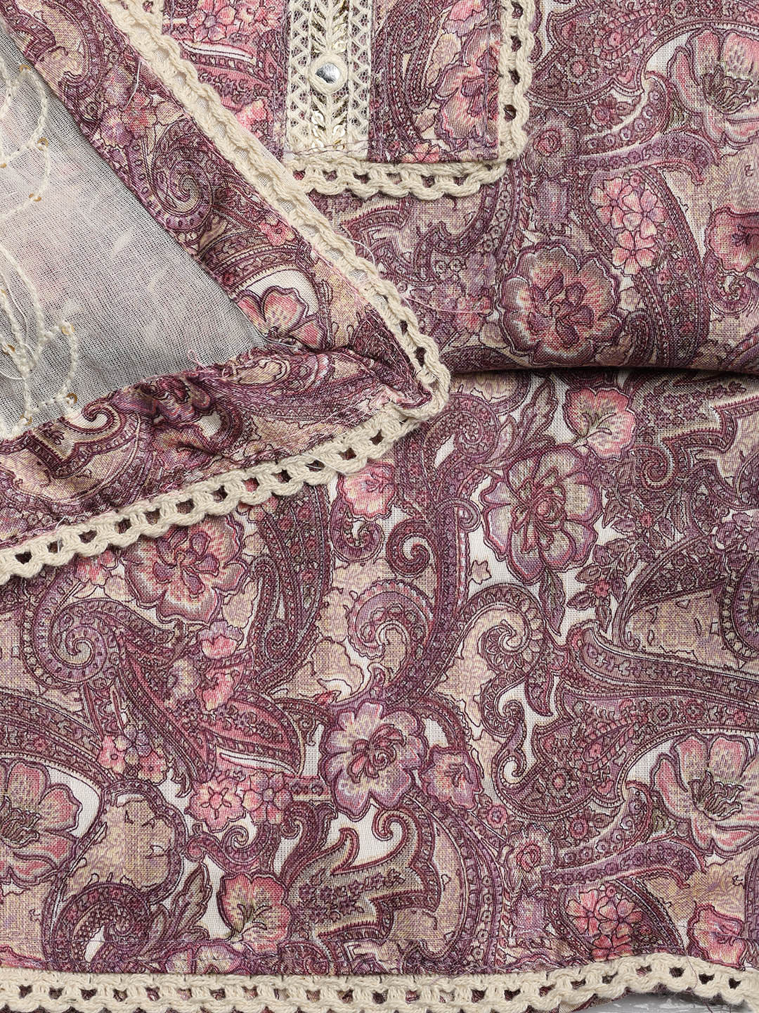 Embroidered Cotton Blend Unstitched Suit With Dupatta