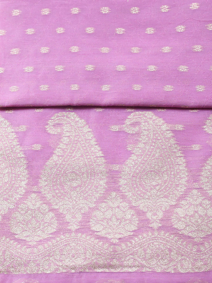 Woven Design Tissue Unstitched Suit With Pant Dupatta