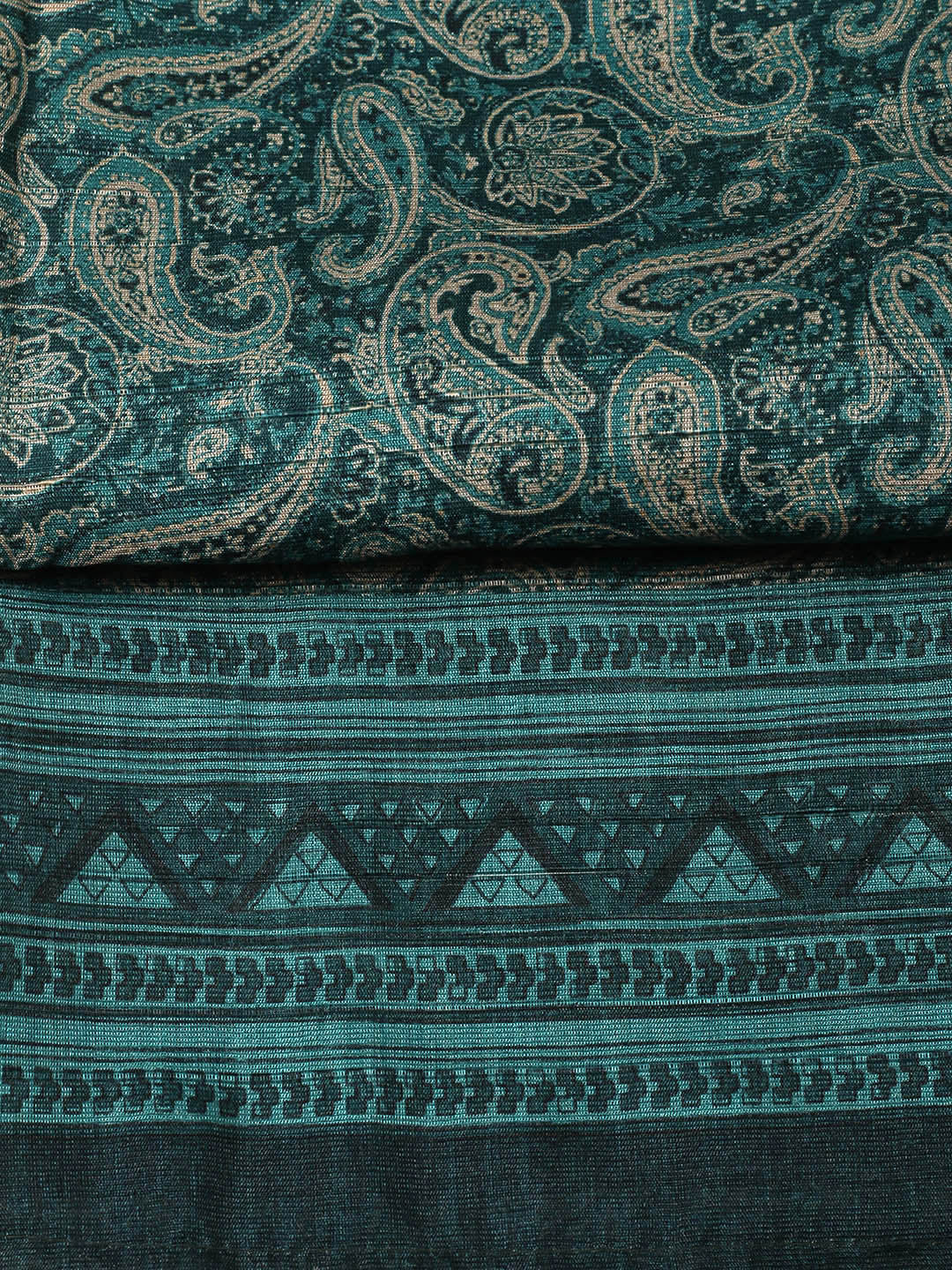 Printed Chanderi Unstitched Suit With Pant &amp; Dupatta