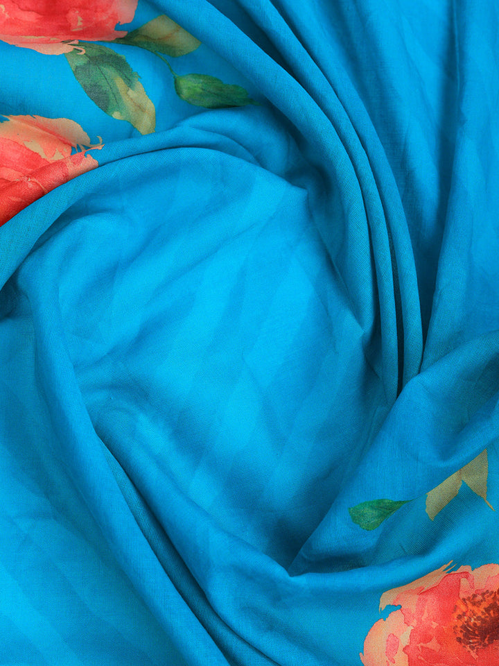 Printed Cotton Blend Kurta With Pant &amp; Dupatta