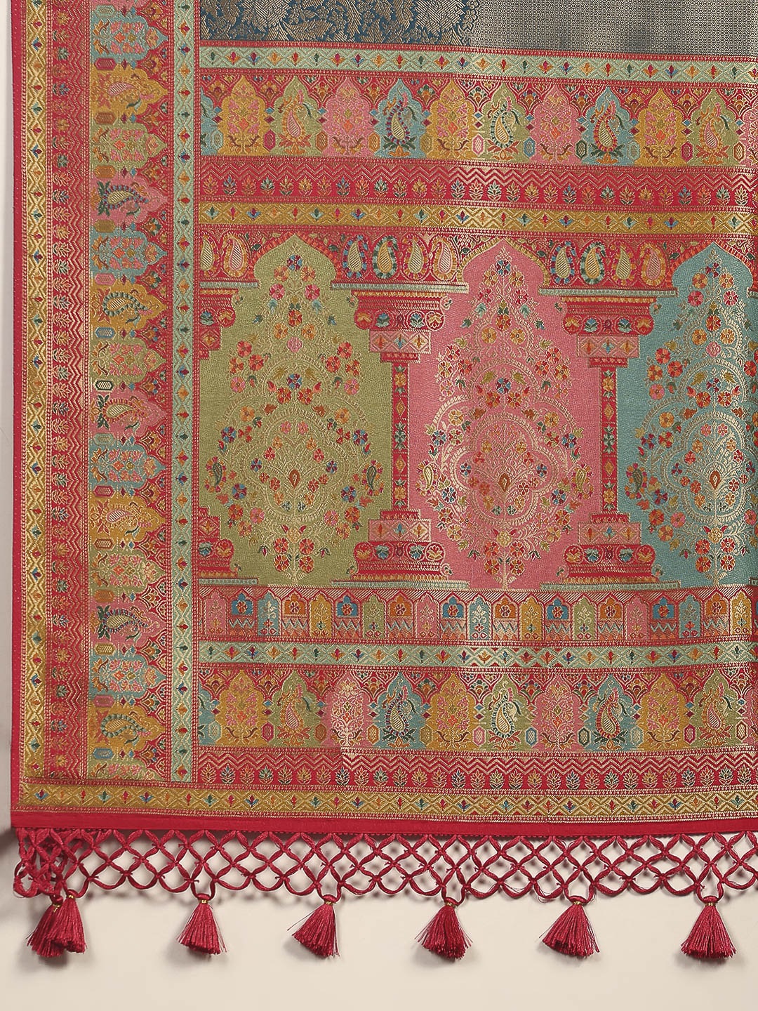 Embroidered Dola Silk Saree
