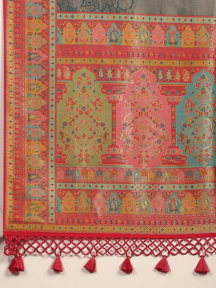 Embroidered Dola Silk Saree