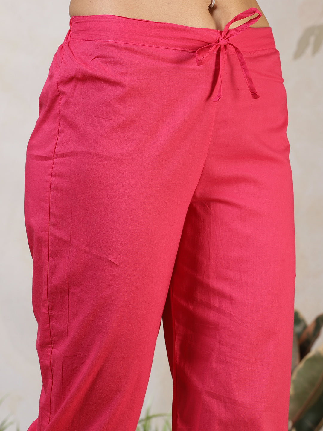 Printed Cotton Blend Kurta With Pants & Dupatta