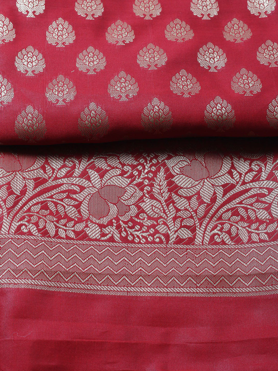 Banarasi Chanderi Unstitched Suit With Pant &amp; Dupatta