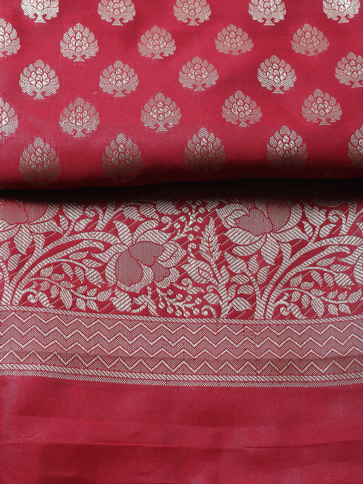 Banarasi Chanderi Unstitched Suit With Pant &amp; Dupatta