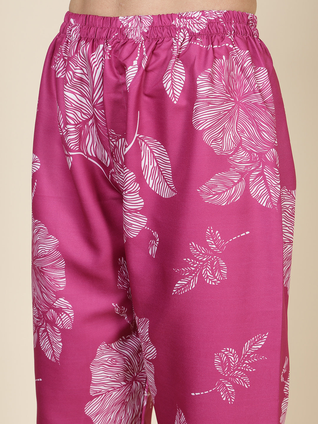 Printed Cotton Blend Kurta With Pants