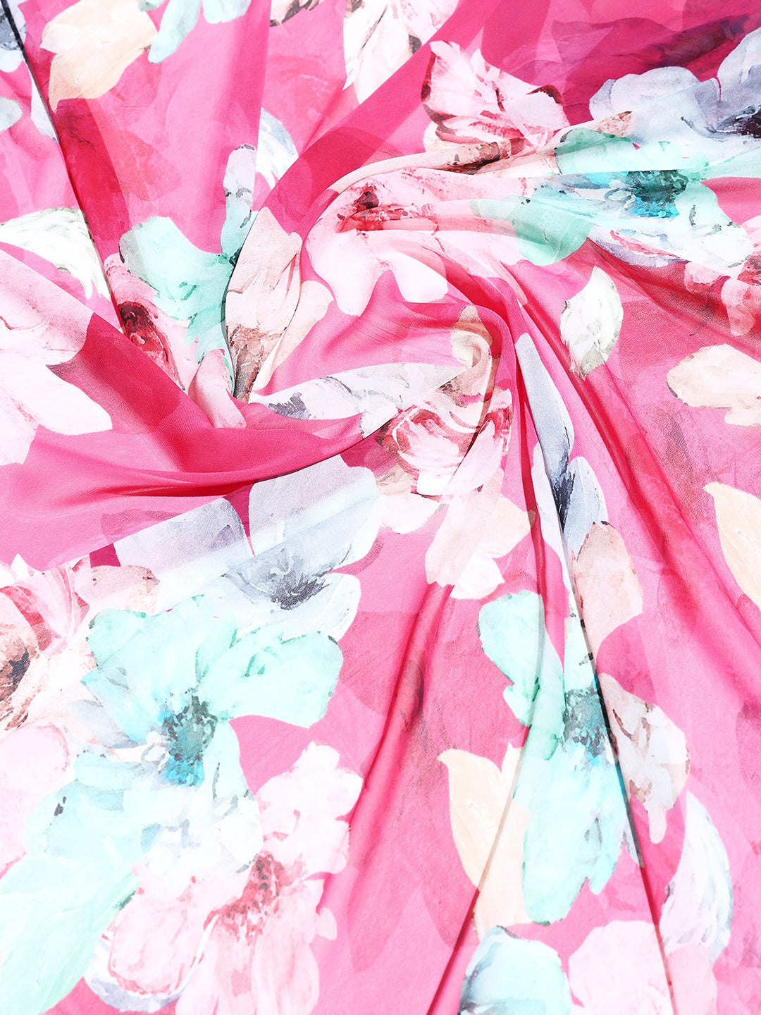 Floral Printed Georgette Saree