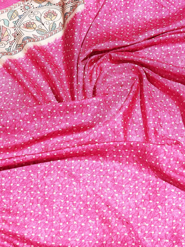 Printed Tussar Silk Saree