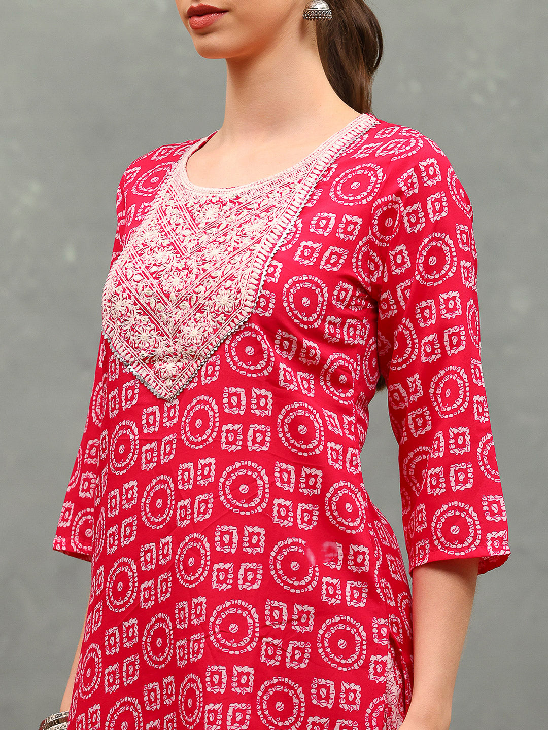 Printed Cotton Blend Kurta With Pants & Dupatta