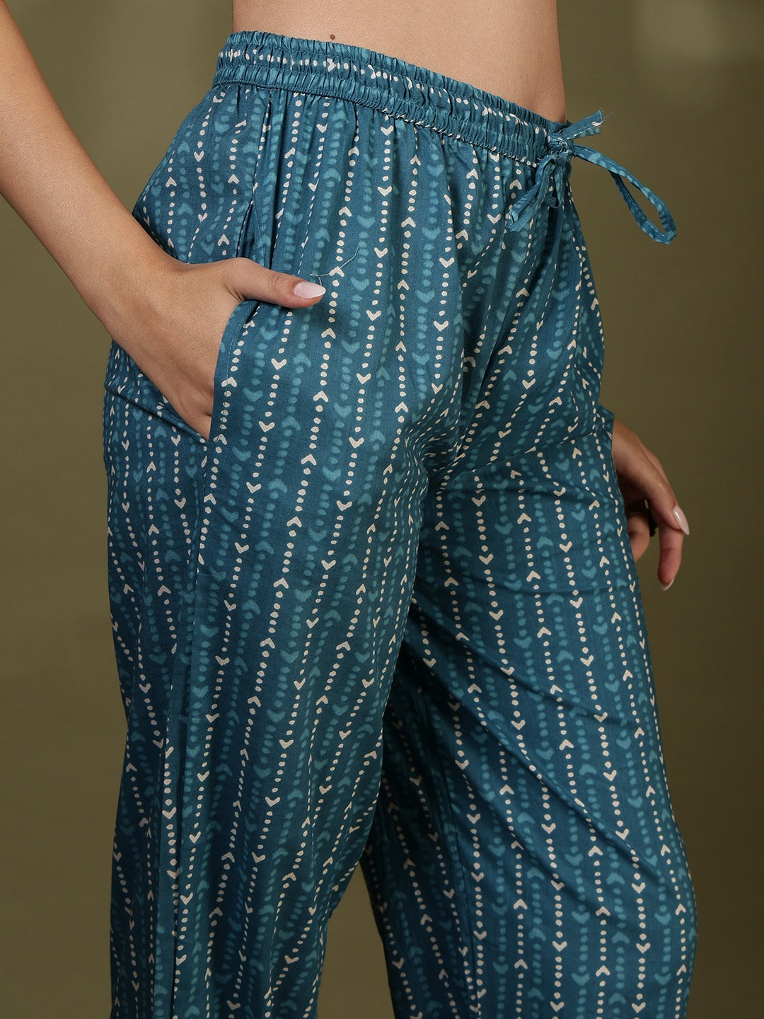 Printed Cotton Blend Kurta With Pant &amp; Dupatta