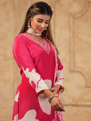 Printed Muslin Kurta With Pants & Dupatta