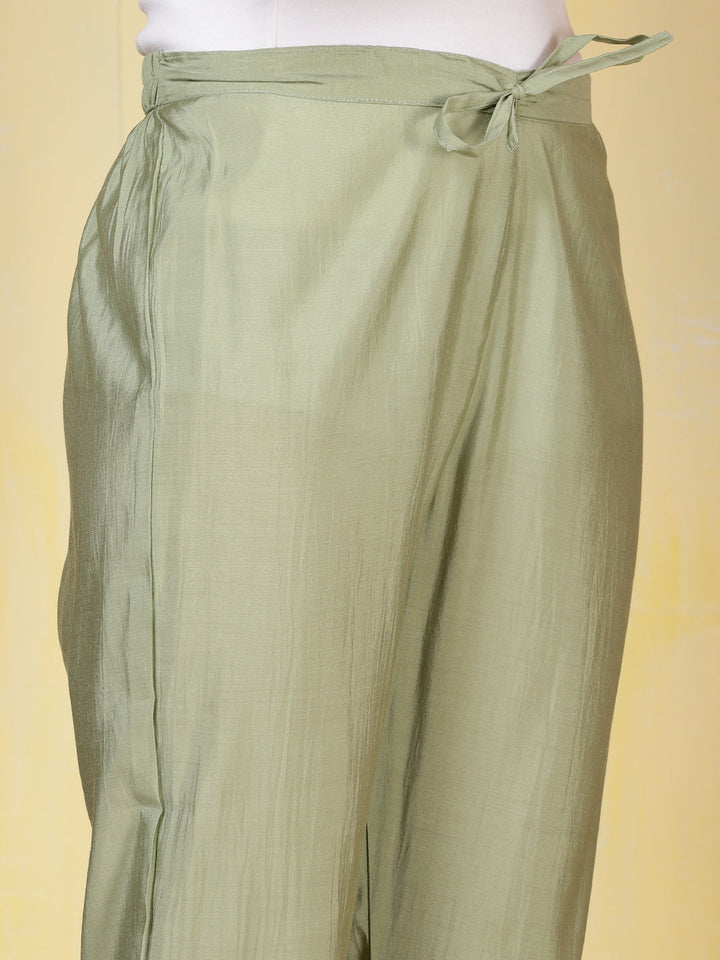 Plain Cotton Blend Kurta With Pants