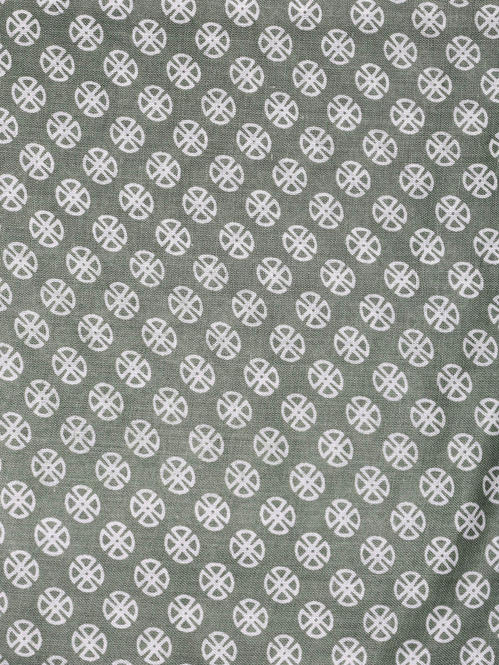 Printed Cotton Blend Unstitched Suit With Dupatta