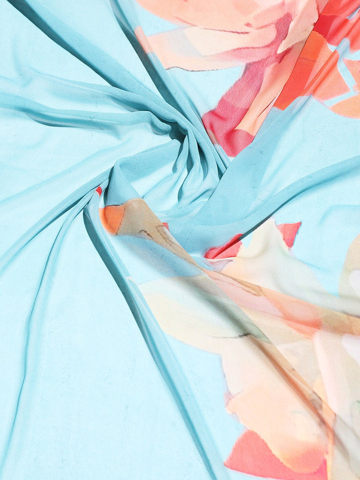 Floral Printed Georgette Saree