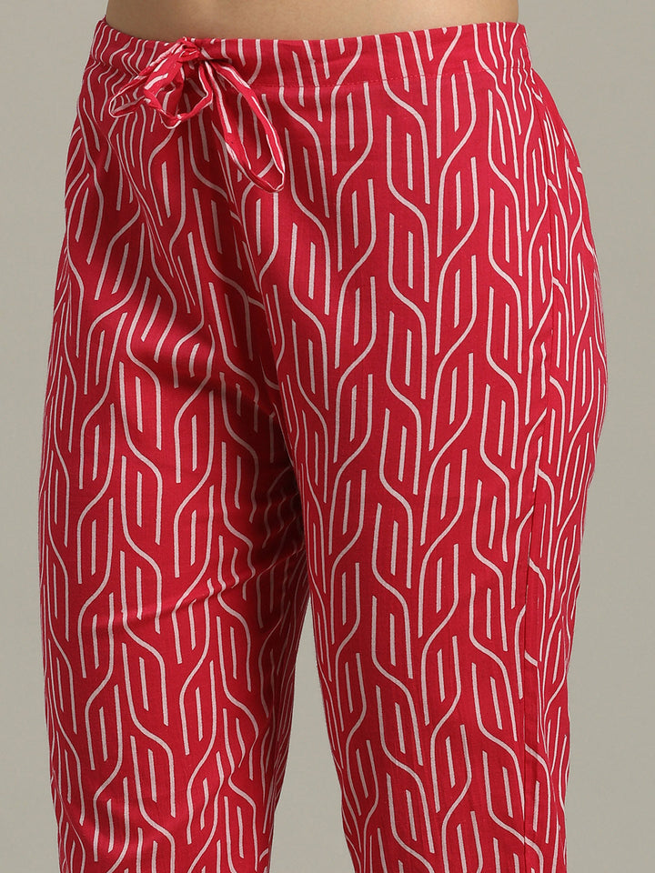Floral Printed Cotton Blend Kurta With Pants &amp; Dupatta