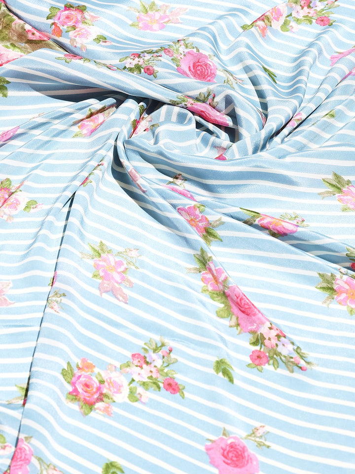 Floral Printed Crepe Saree