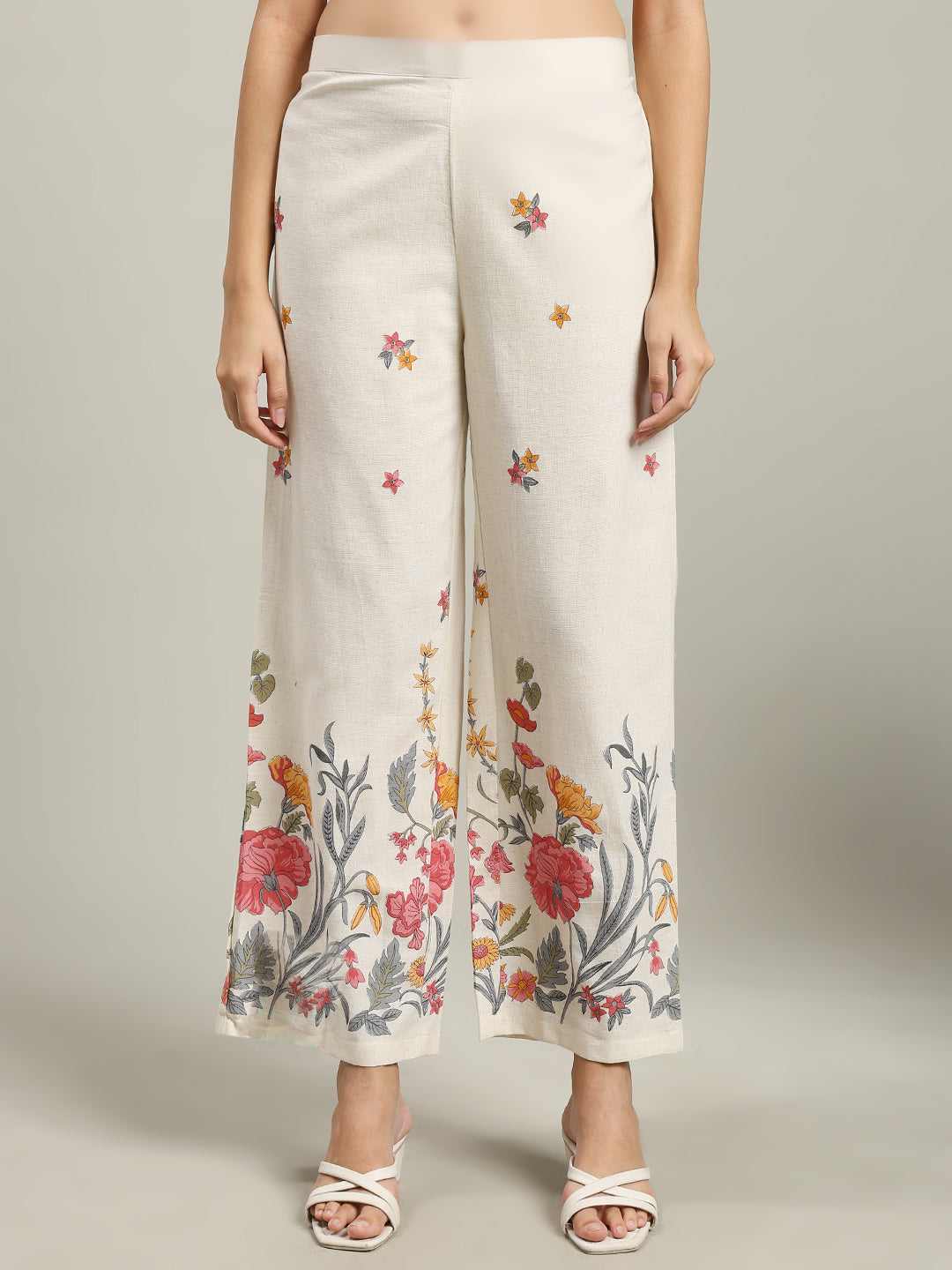 Printed Cotton Blend Kurta With Pants