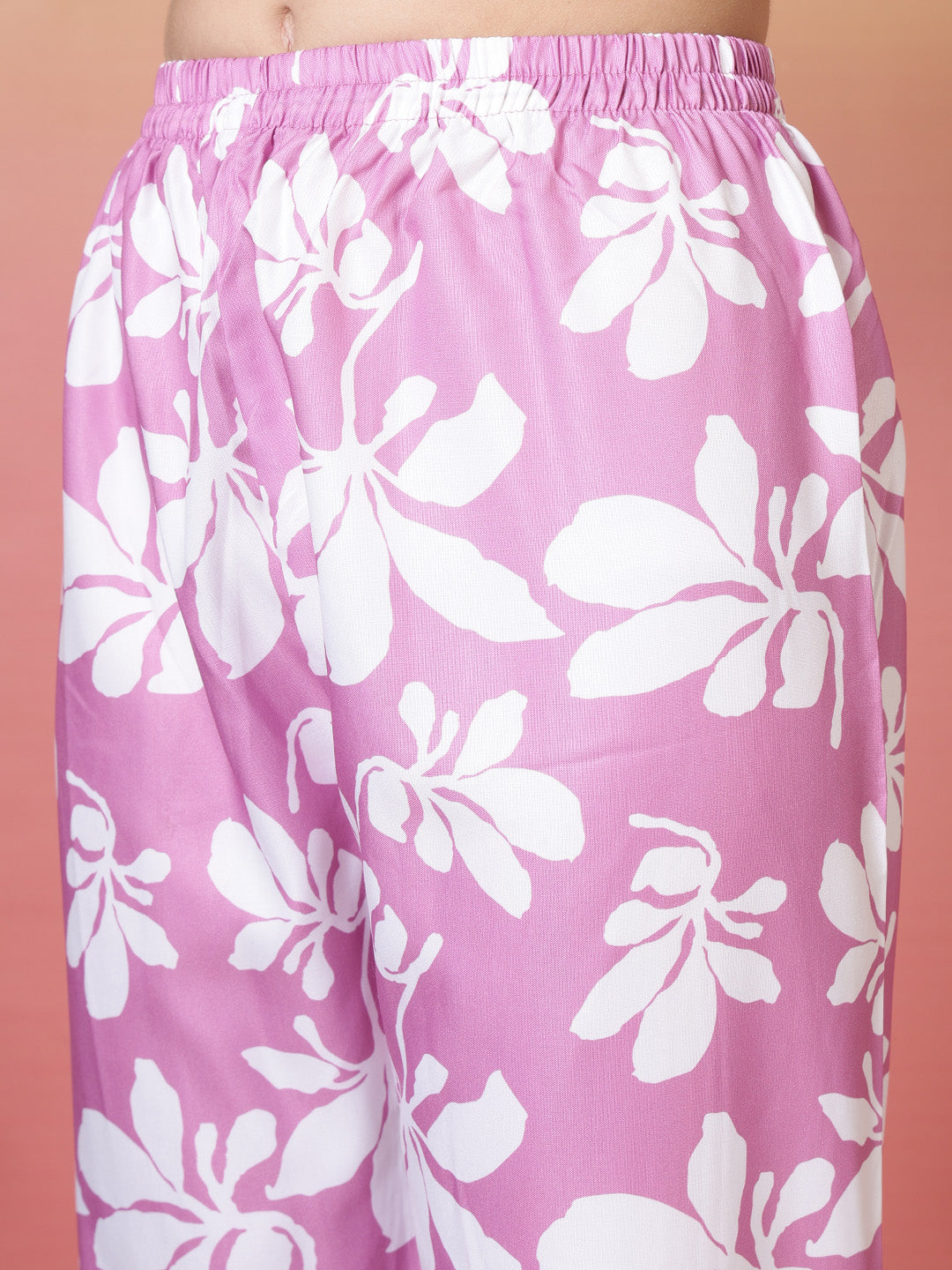 Printed Cotton Blend Kurta With Pants