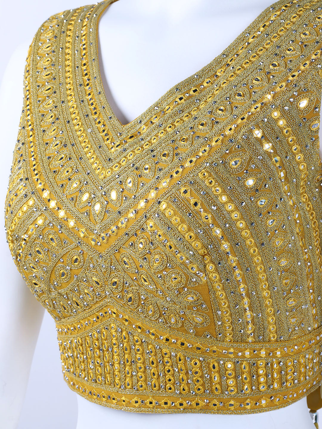 Resham Mirror Work Georgette Choli With Lehenga & Dupatta