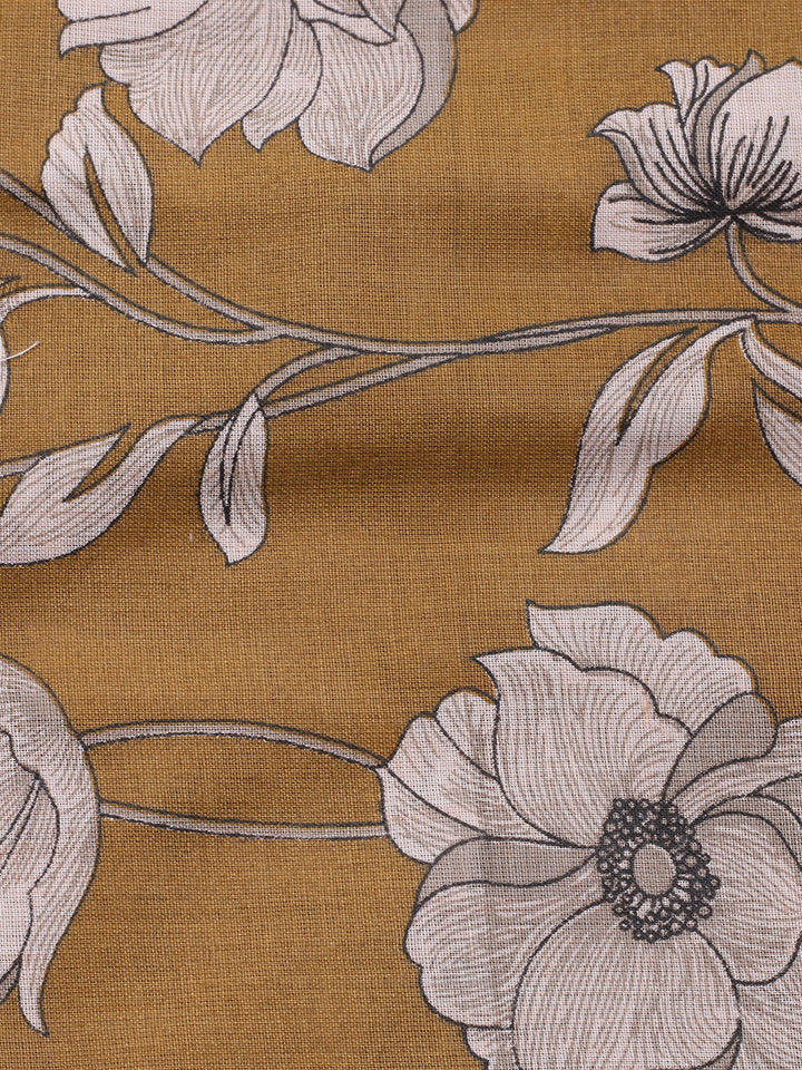 Printed Cotton Blend Unstitched Suit With Dupatta