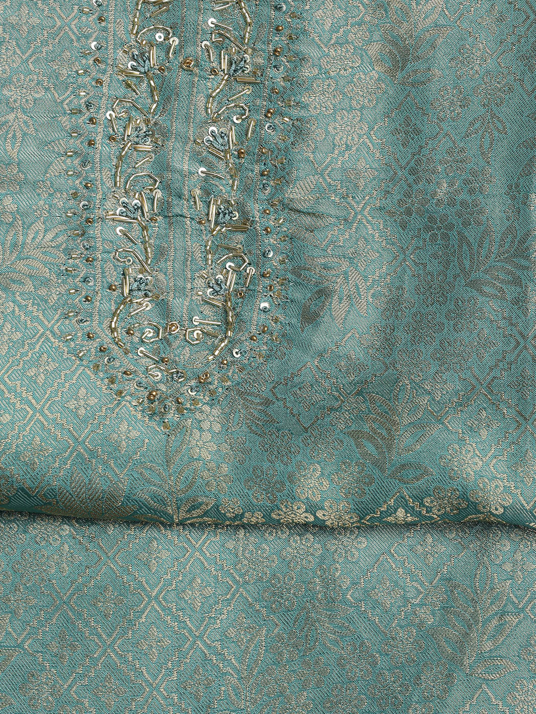Zari Jaal Art Silk Unstitched Suit With Dupatta
