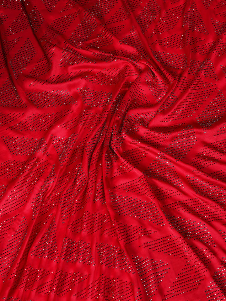 Embroidered Satin Saree