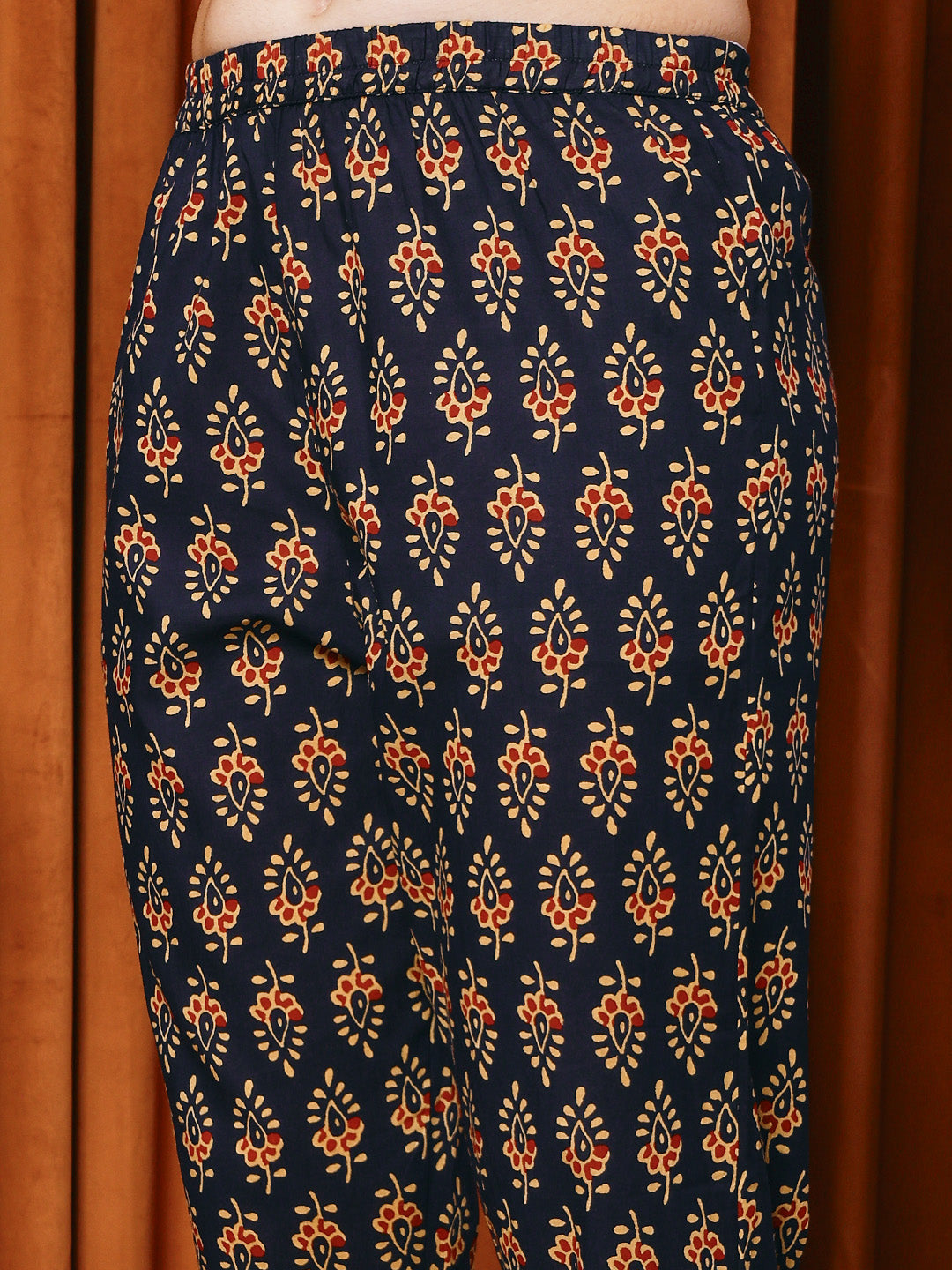 Printed Cotton Blend Kurta With Pants & Dupatta