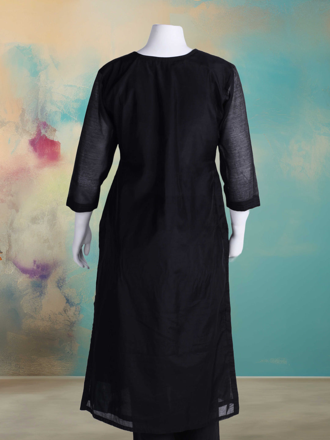 Embroidered Chanderi Kurta With Pants &amp; Dupatta