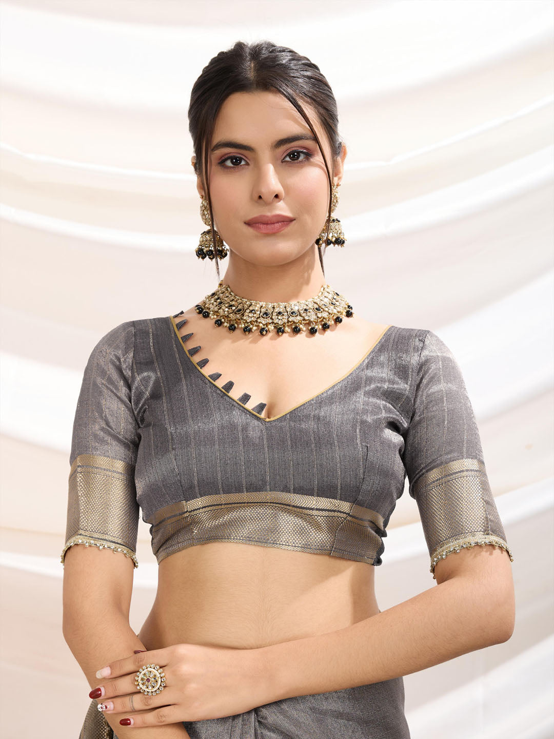 Woven Design Linen Blend Saree