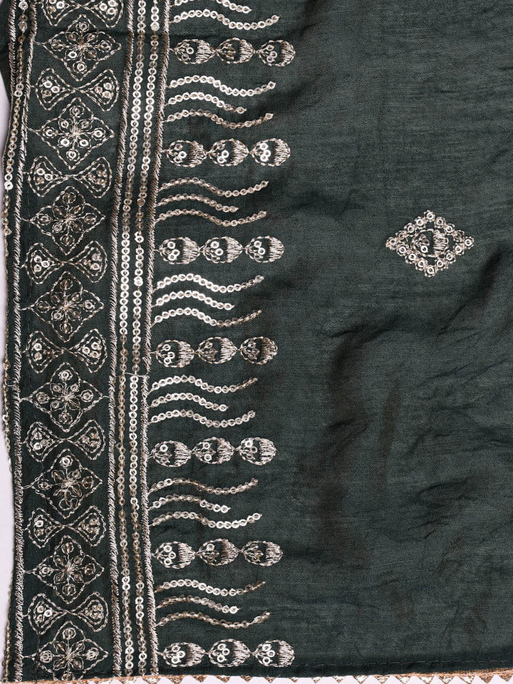 Neck Embroidered Cotton Blend Unstitched Suit With Dupatta